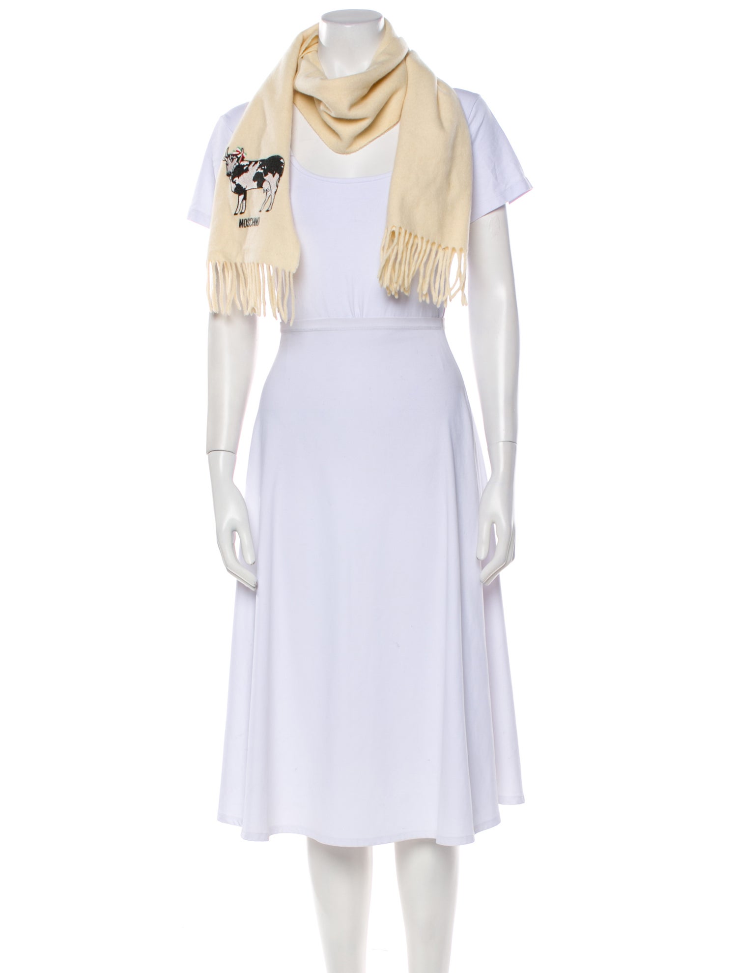 Moschino Silk Graphic Print Scarf