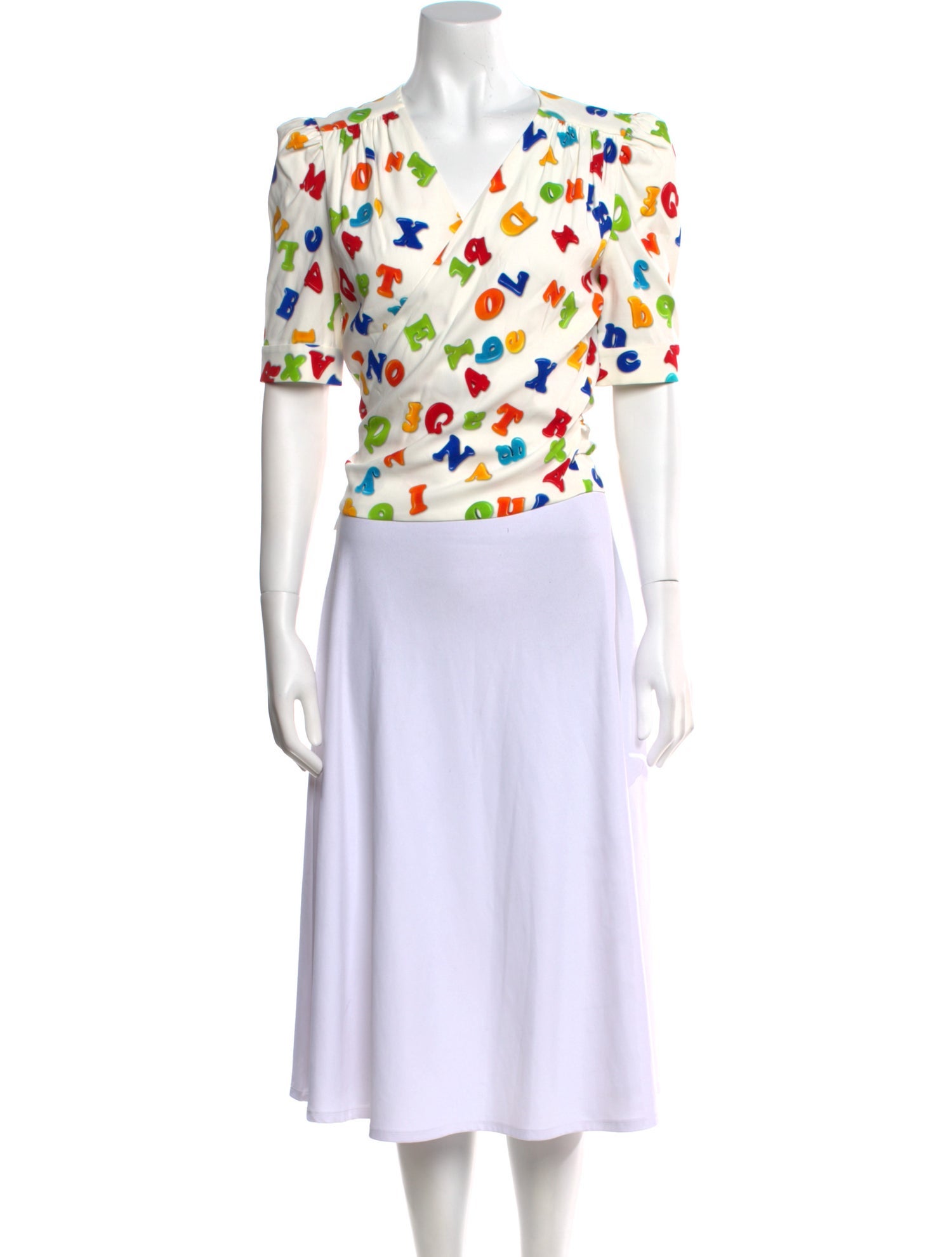 Moschino Couture Floral Print V-Neck Crop Top