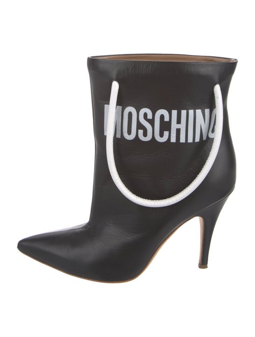 Moschino Leather Graphic Print Boots