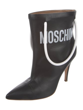 Moschino Leather Graphic Print Boots