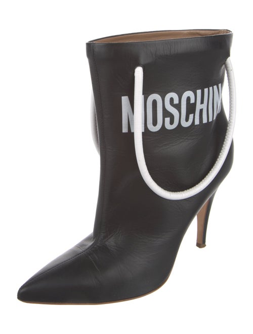 Moschino Leather Graphic Print Boots