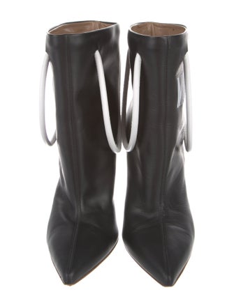 Moschino Leather Graphic Print Boots