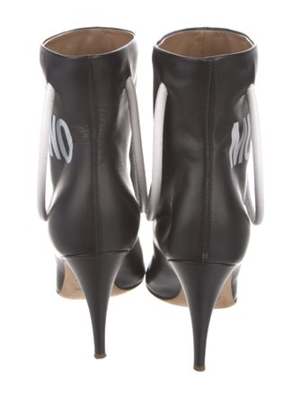 Moschino Leather Graphic Print Boots