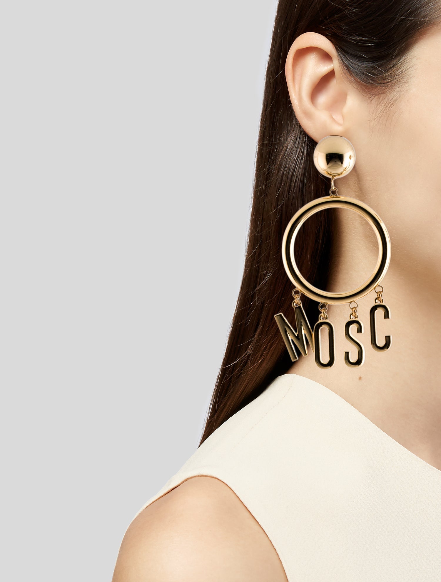 Moschino Logo Hoop Earrings