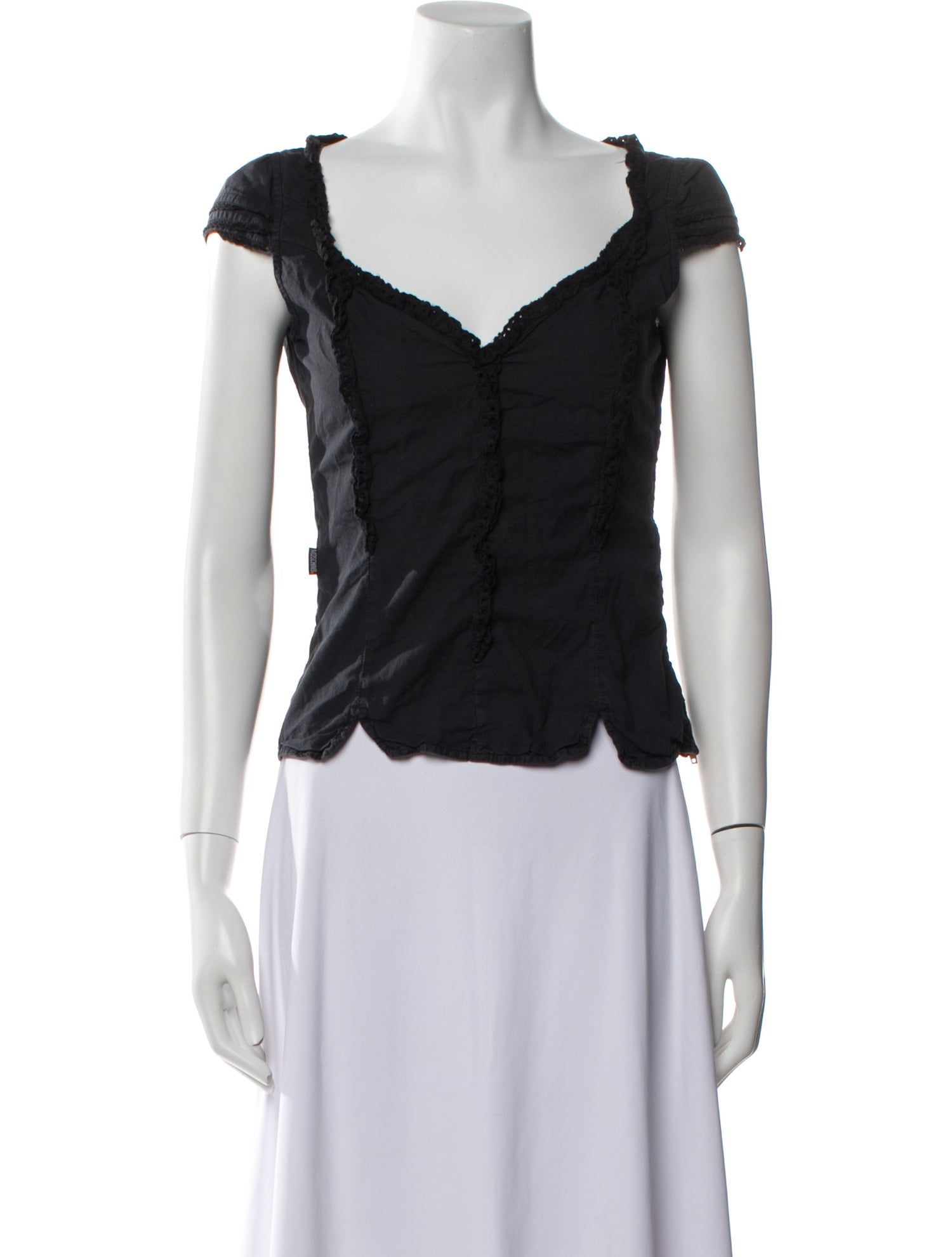 Moschino V-Neck Short Sleeve Blouse