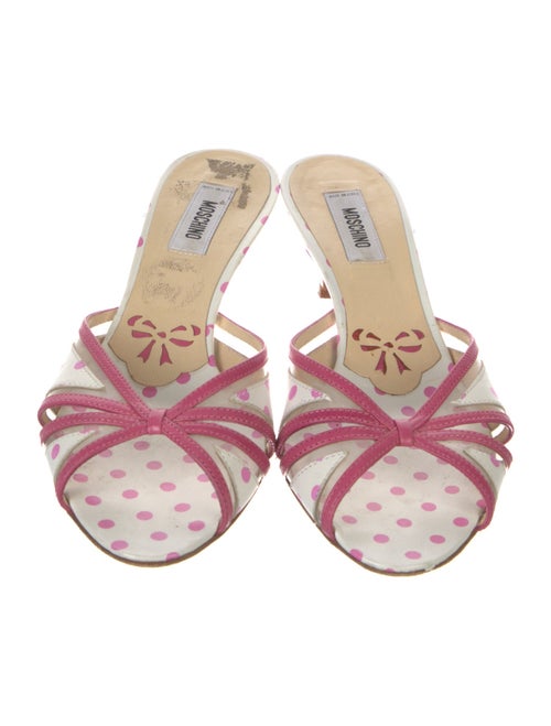 Moschino Leather Polka Dot Print Slides