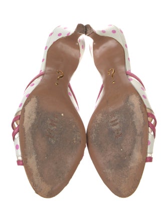 Moschino Leather Polka Dot Print Slides