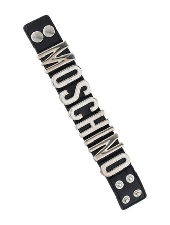 Moschino Leather Logo Wrap Bracelet