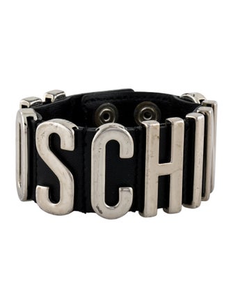 Moschino Leather Logo Wrap Bracelet