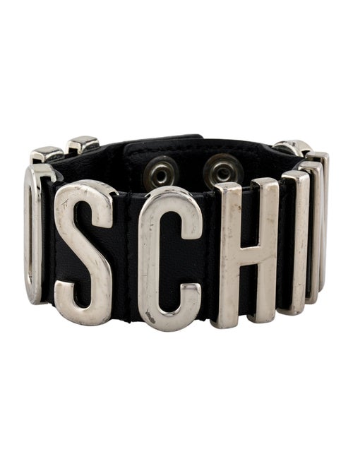 Moschino Leather Logo Wrap Bracelet