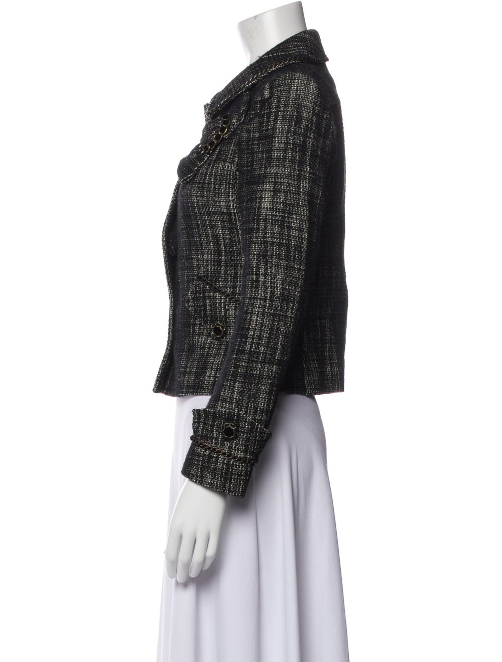 Moschino Wool Jacket Tweed Pattern Pointed Collar - image 2