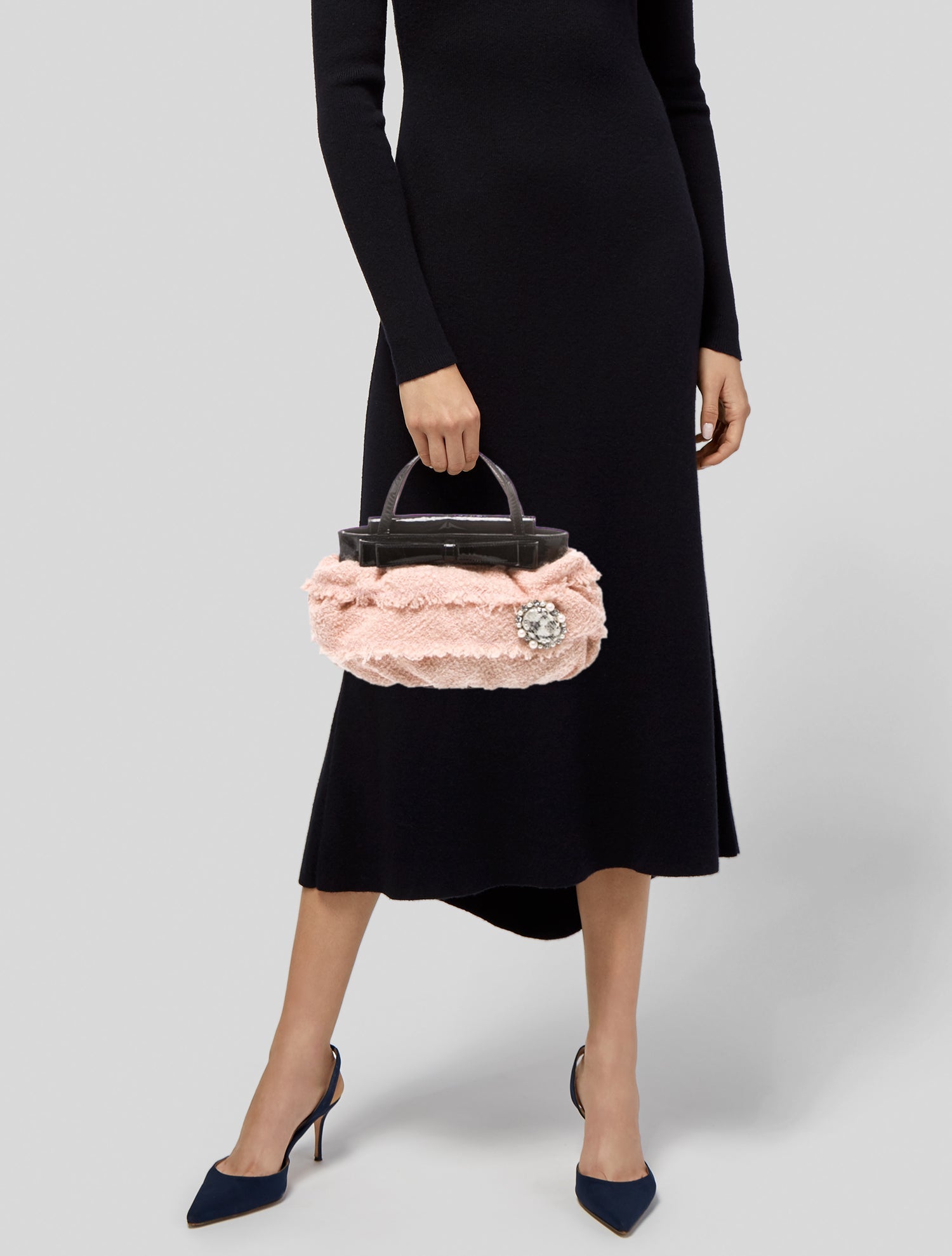 Moschino Tweed Top Handle Bag Vintage