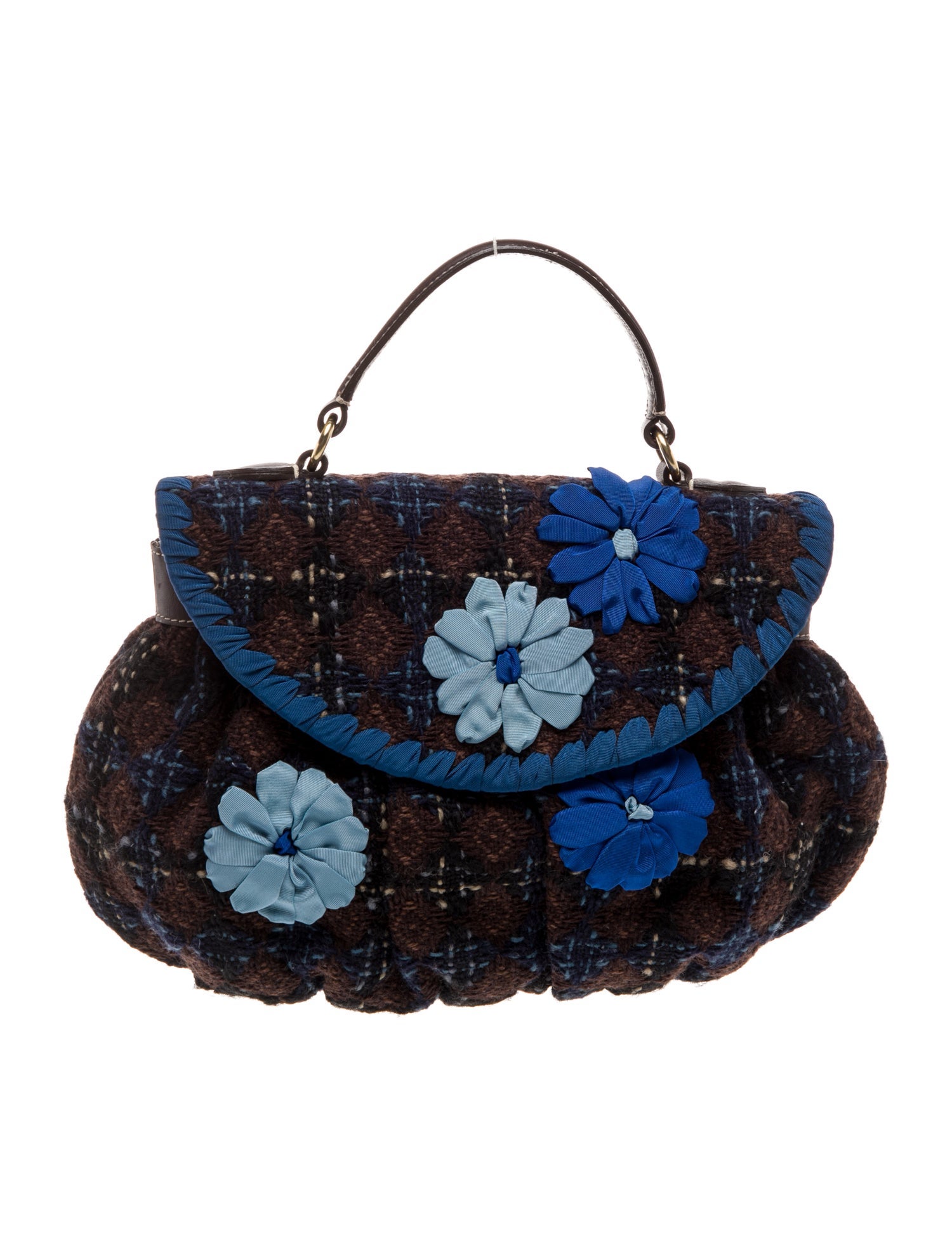 Moschino Tweed Top Handle Bag