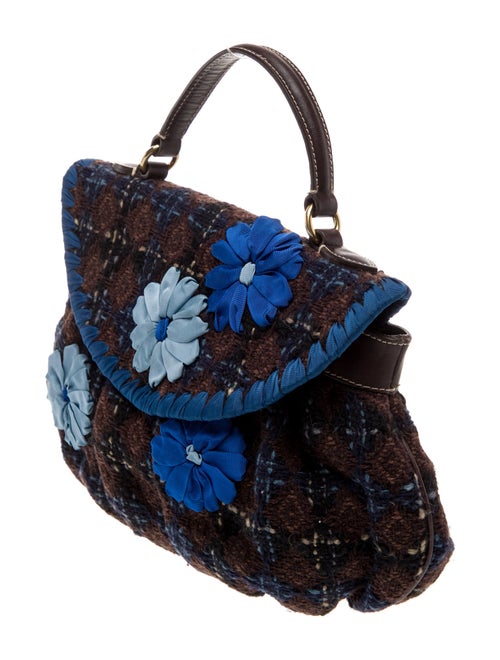 Moschino Tweed Top Handle Bag