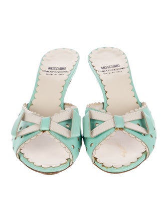 Moschino Leather Printed Slides