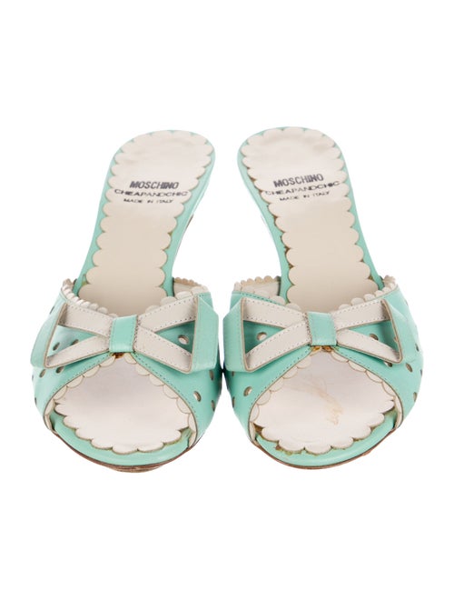 Moschino Leather Printed Slides