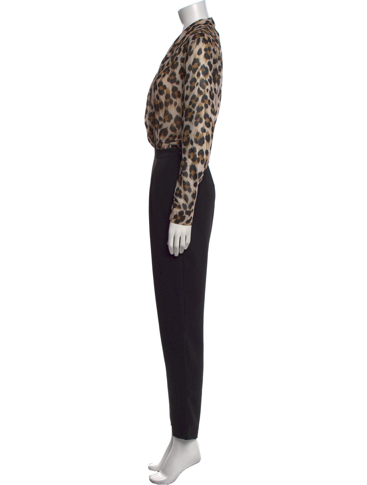 Boutique Moschino Animal Print V-Neck Jumpsuit