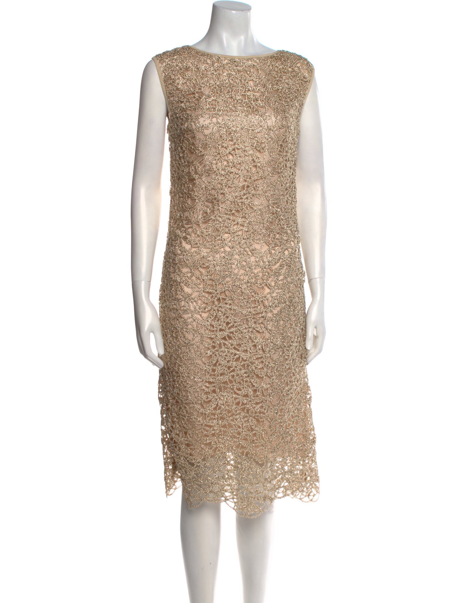 Boutique Moschino Bateau Neckline Midi Length Dress