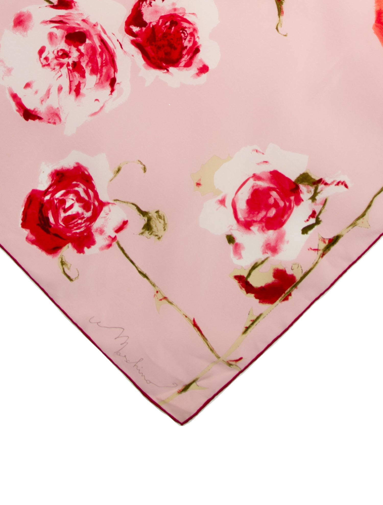 Moschino Silk Floral Print Scarf