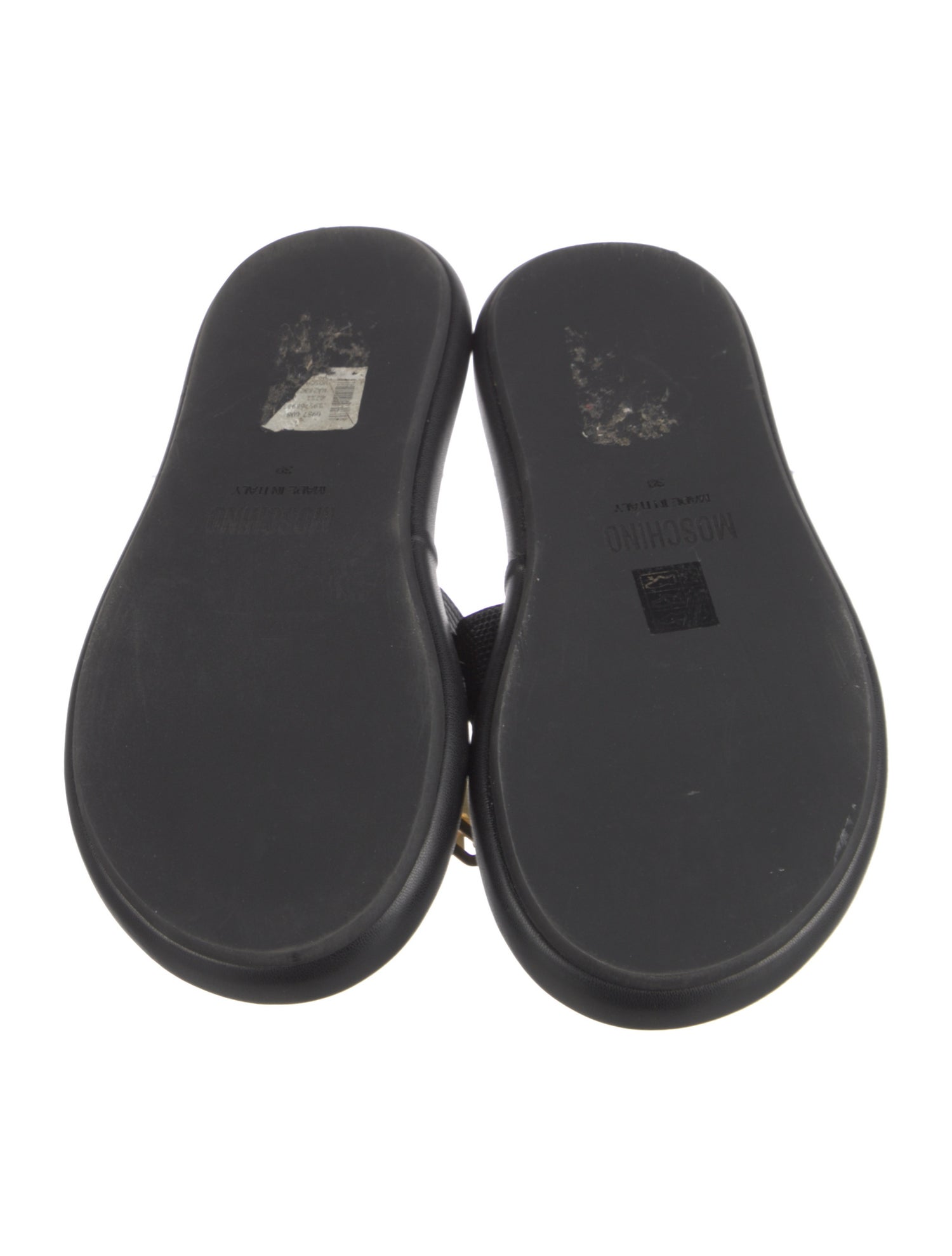 Moschino Leather Printed Slides