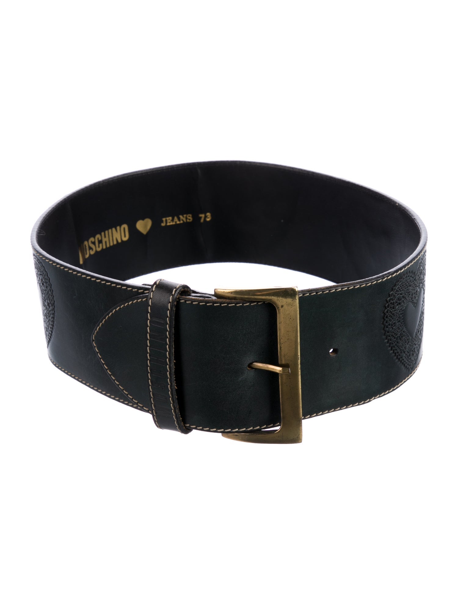 Moschino Wide Leather Waist Belt