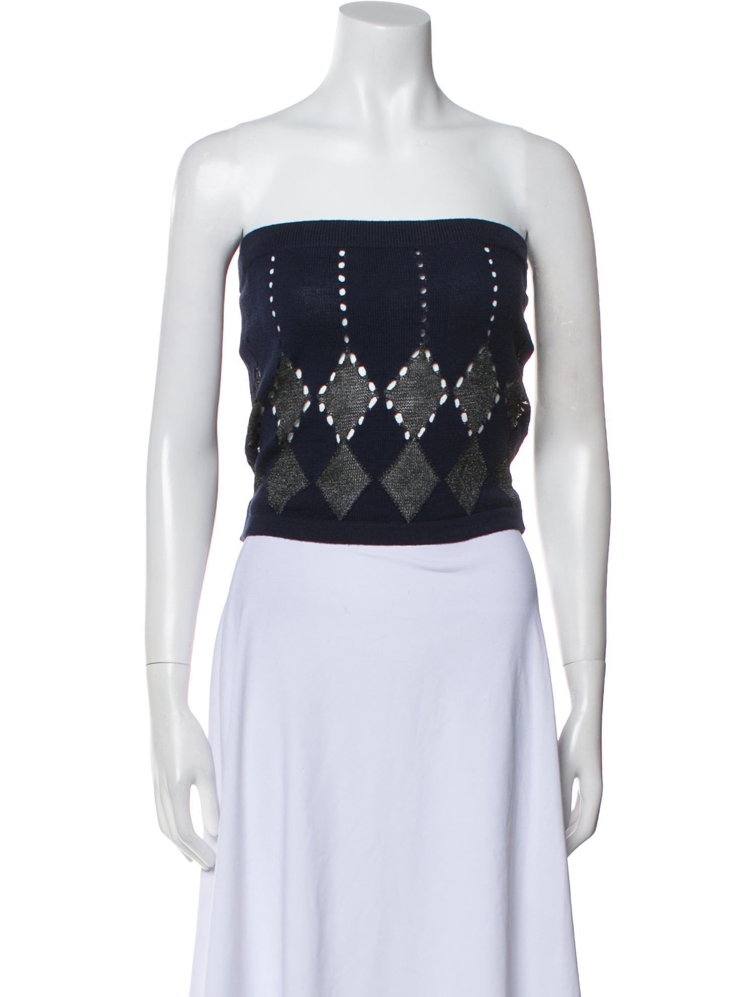 Moschino Virgin Wool Printed Crop Top