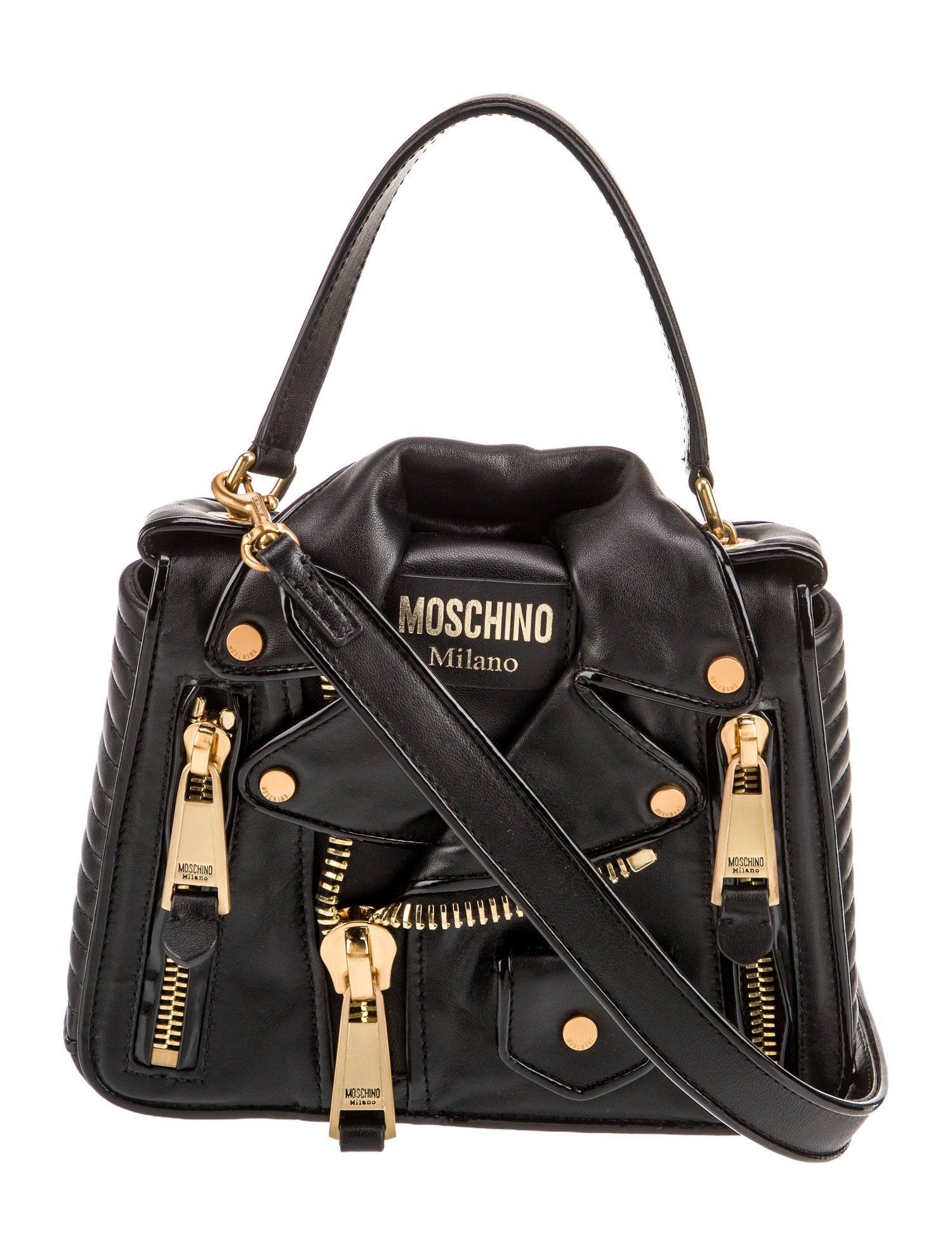 Moschino Leather Top Handle Bag