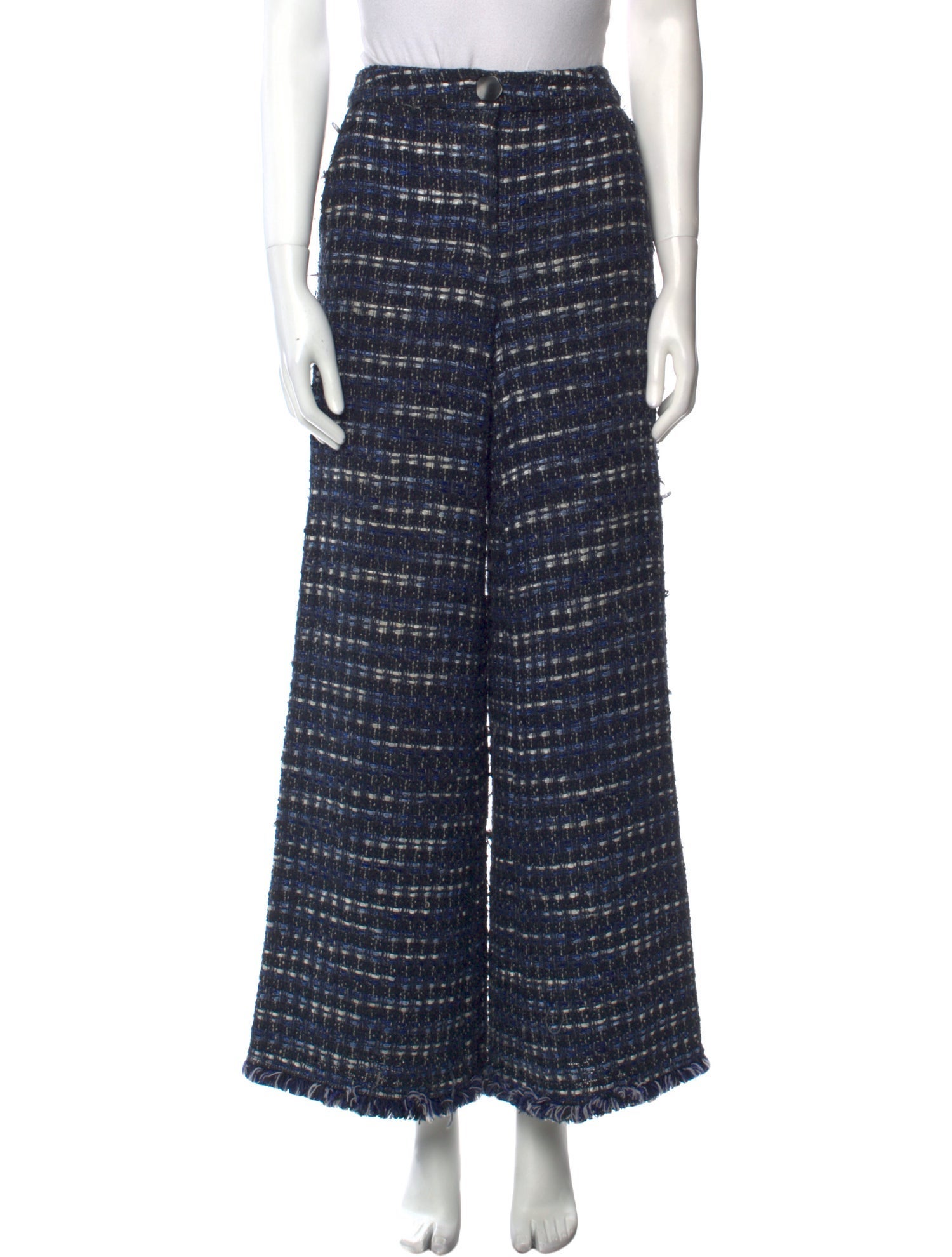 Moschino Tweed Pattern Wide Leg Pants