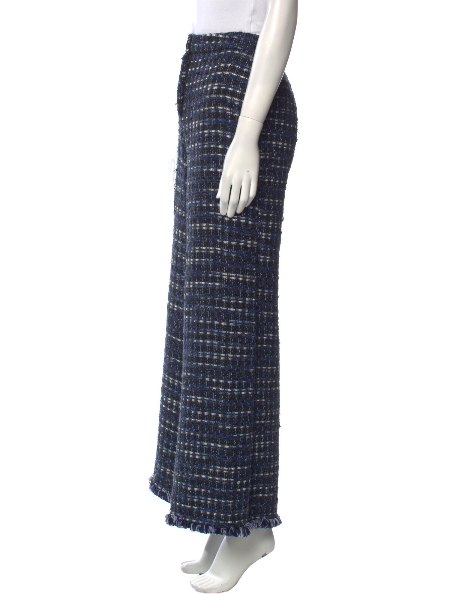 Moschino Tweed Pattern Wide Leg Pants