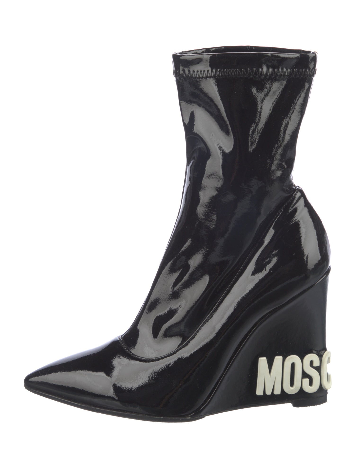 Moschino Patent Leather Sock Boots