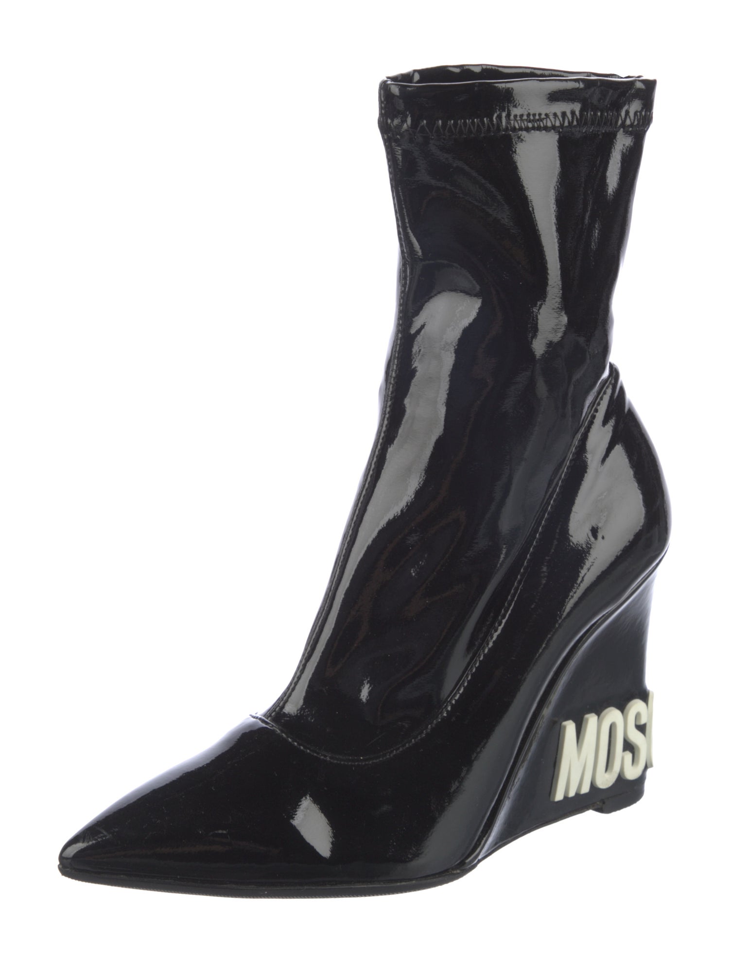 Moschino Patent Leather Sock Boots