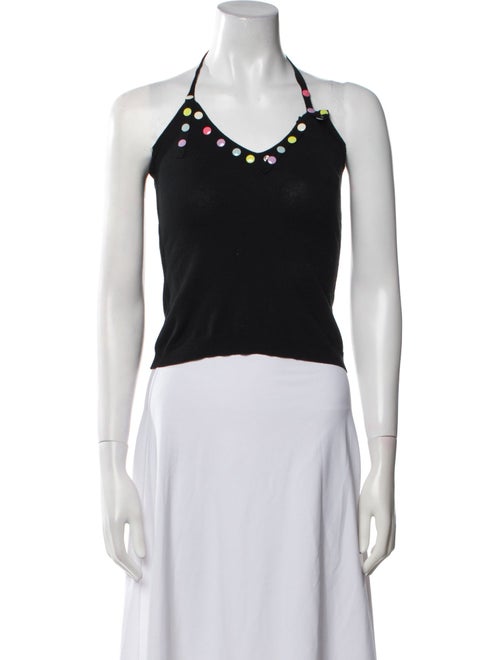 Moschino Halterneck Sleeveless Crop Top