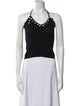 Moschino Halterneck Sleeveless Crop Top