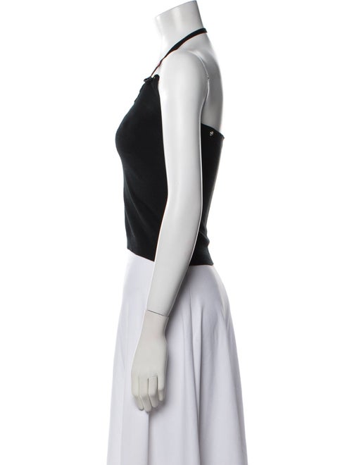 Moschino Halterneck Sleeveless Crop Top