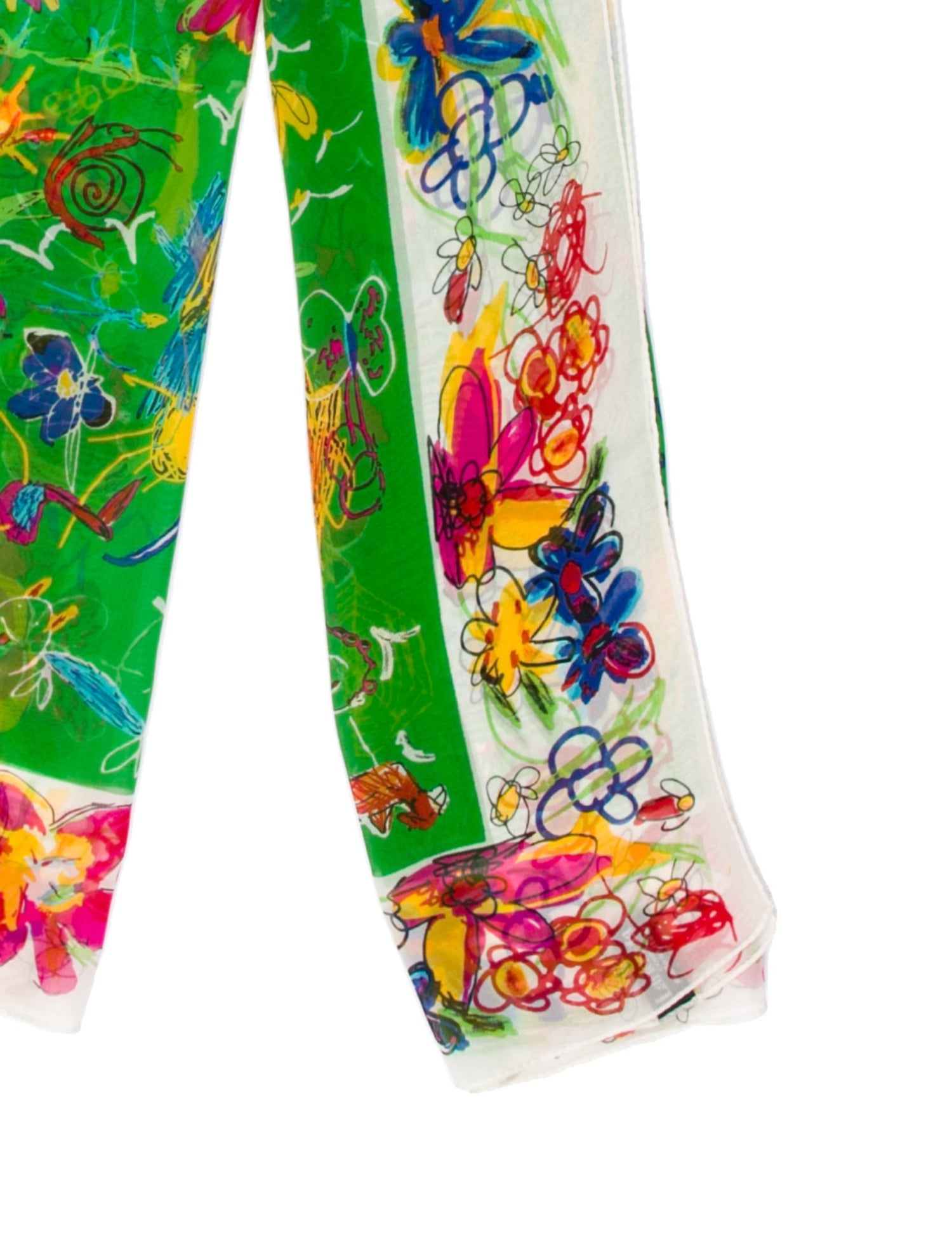 Moschino Silk Floral Print Scarf