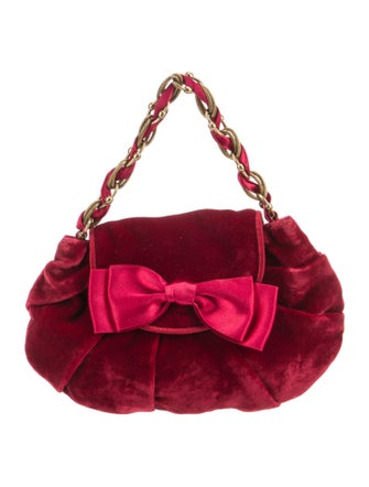 Moschino Velvet Top Handle Bag