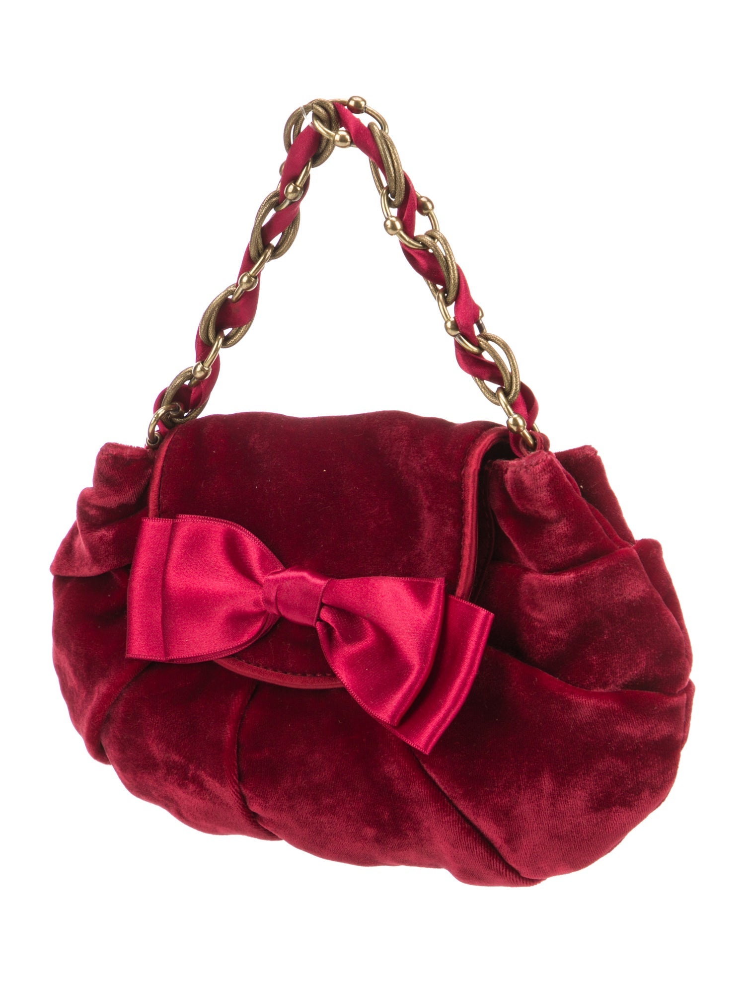 Moschino Velvet Top Handle Bag