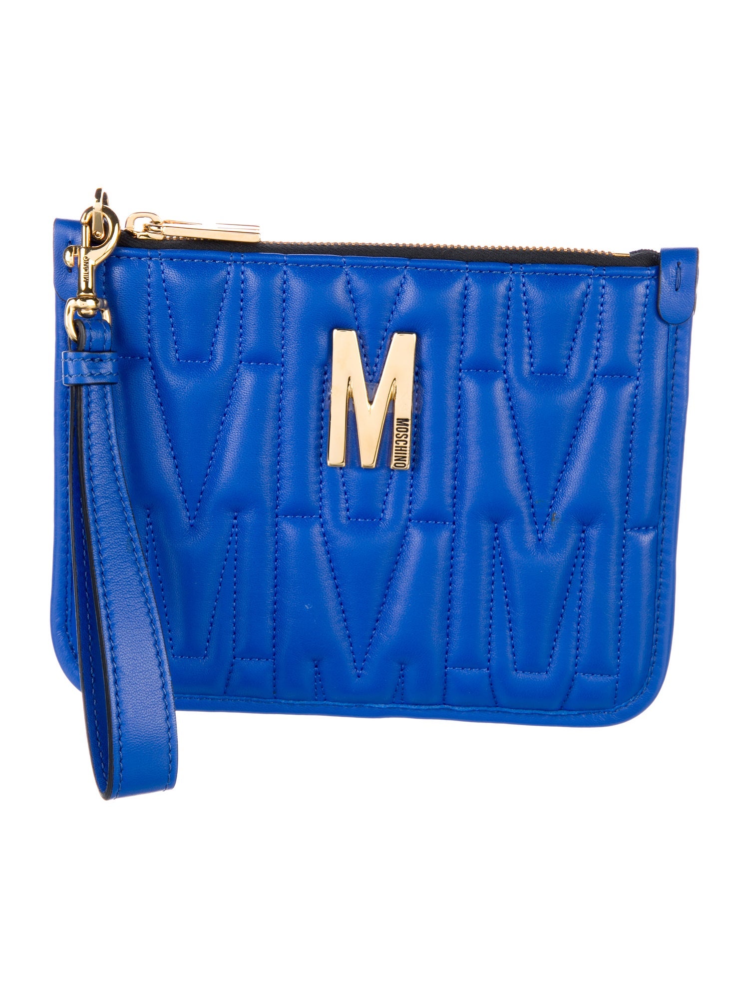 Moschino Leather Logo Cosmetic Bag