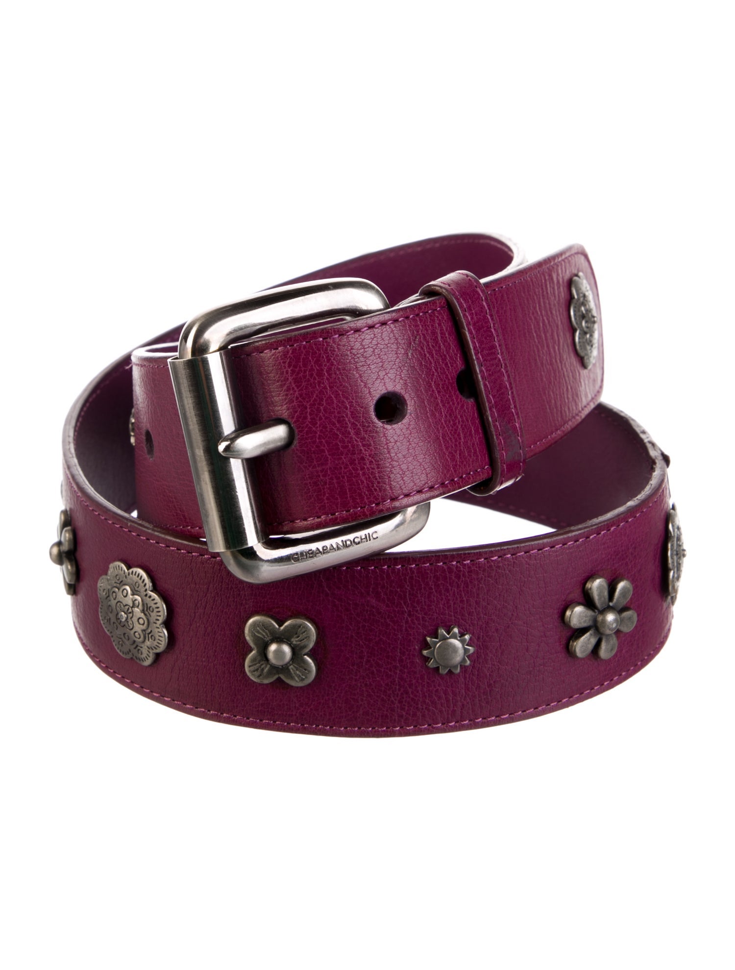 Moschino Leather Studded Accents Waist Belt