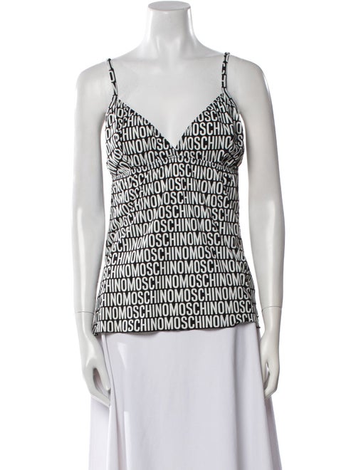 Moschino Printed V-Neck Top