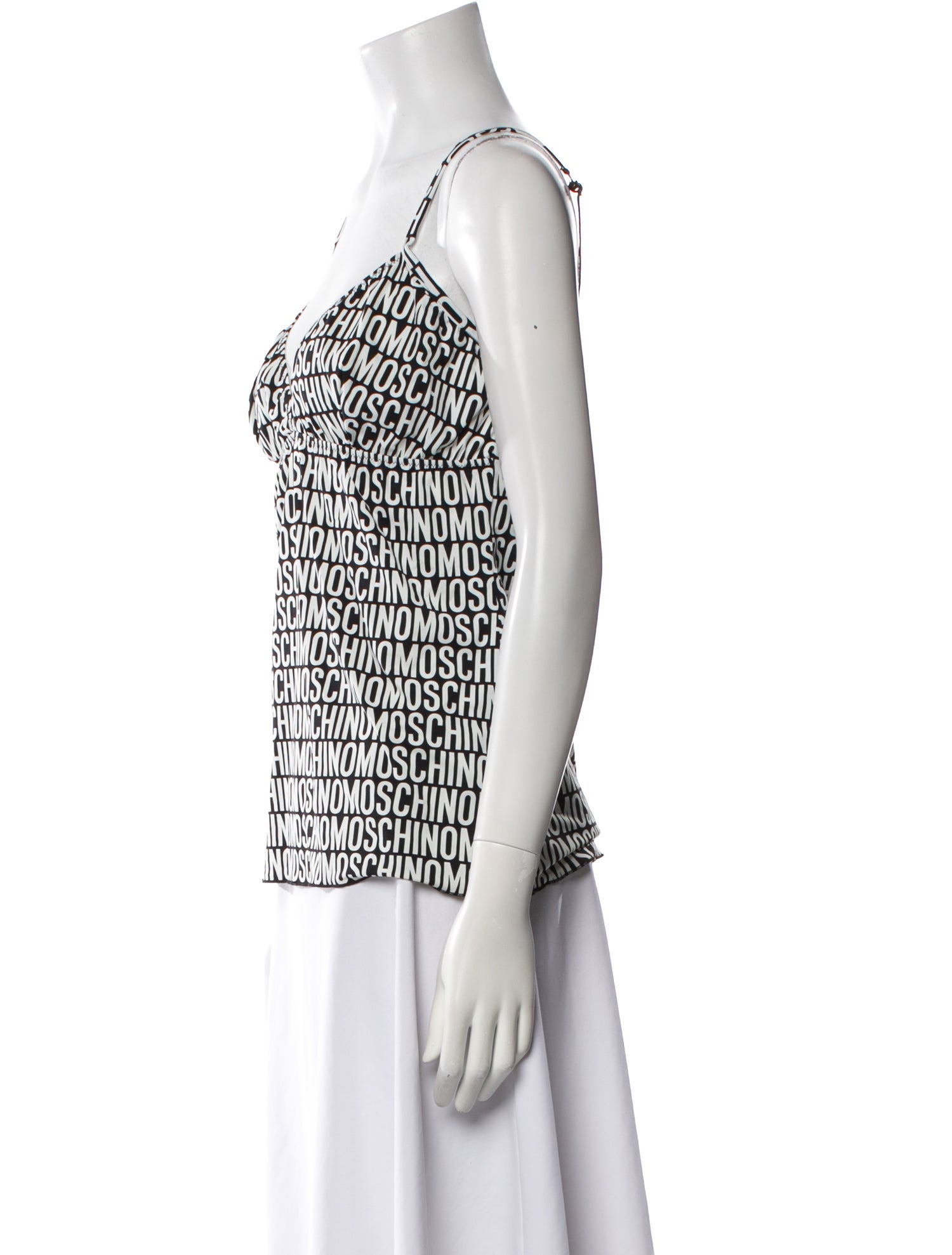 Moschino Printed V-Neck Top