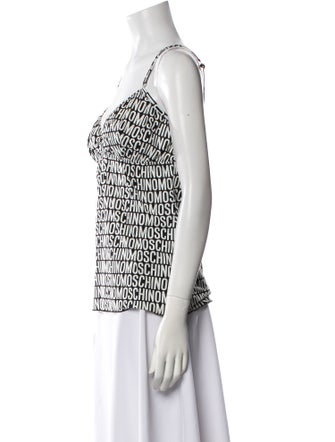 Moschino Printed V-Neck Top