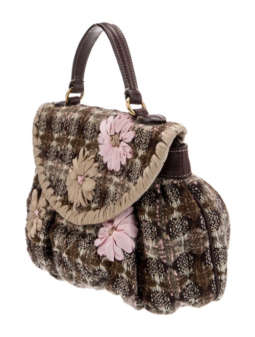 Moschino Tweed Top Handle Bag