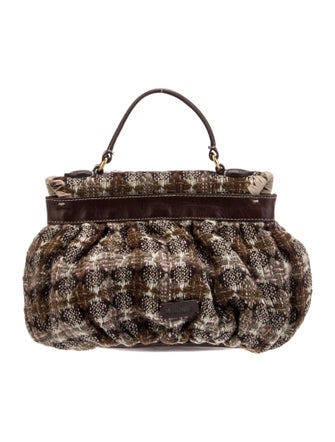 Moschino Tweed Top Handle Bag
