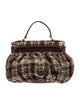 Moschino Tweed Top Handle Bag