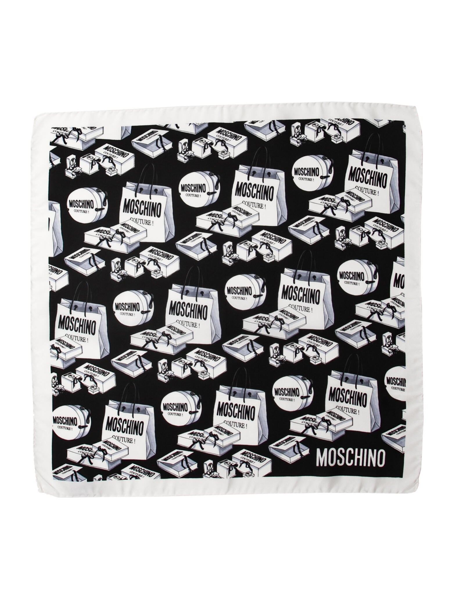 Moschino Silk Floral Print Scarf