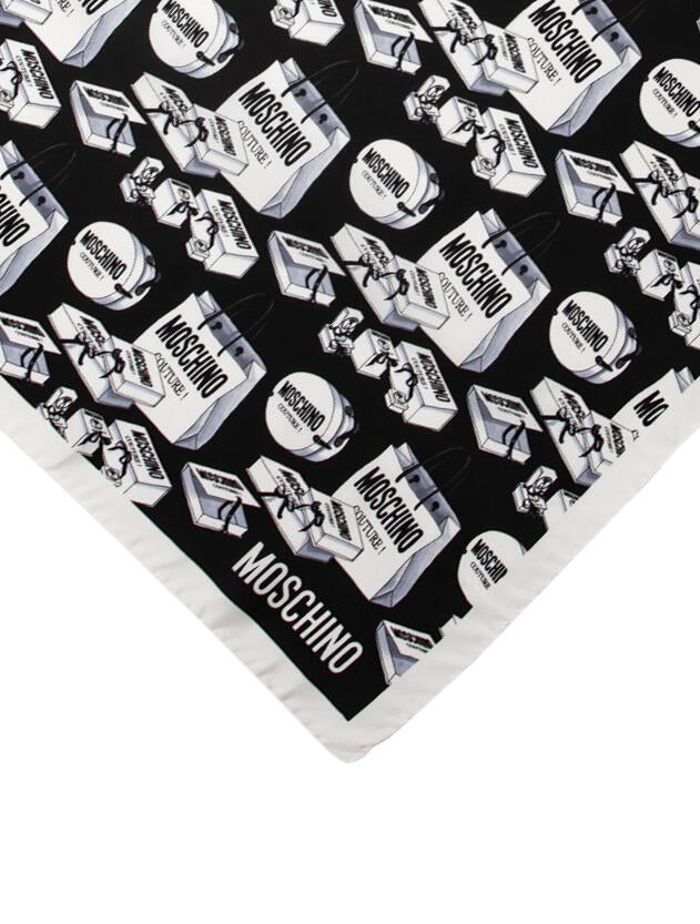 Moschino Silk Floral Print Scarf
