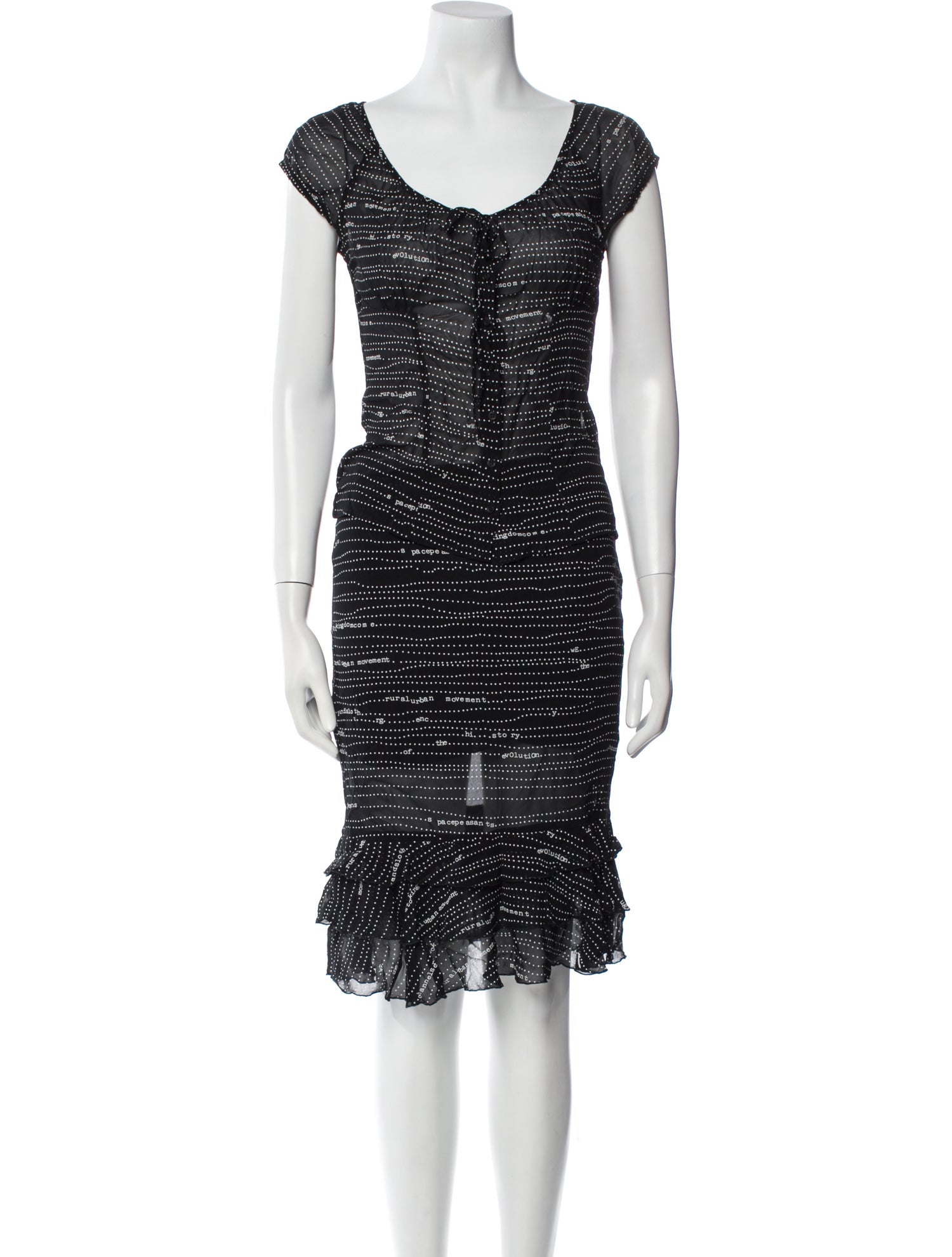 Moschino Jeans Striped Ruffle Embellishment Skirt Set