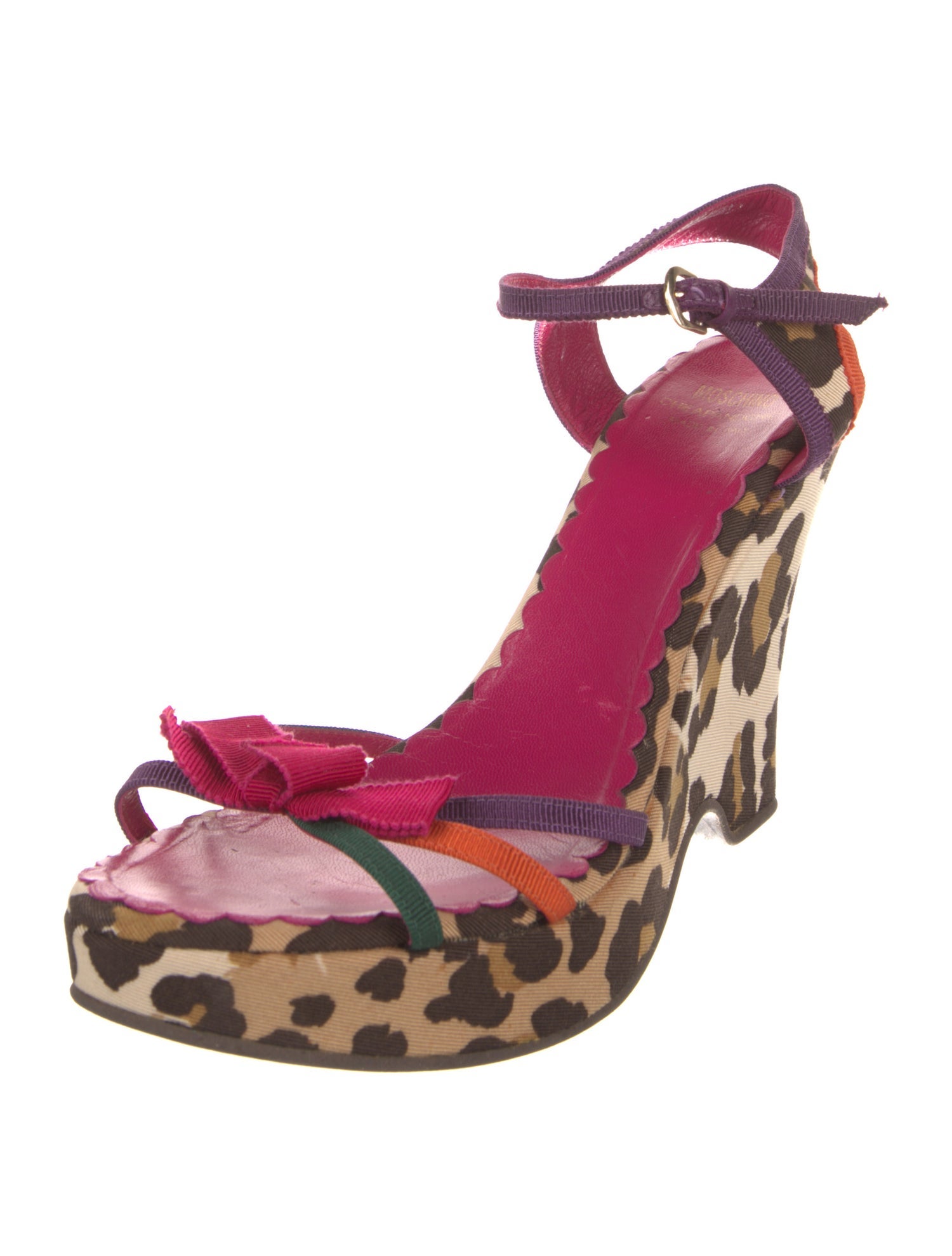 Moschino Canvas Animal Print Sandals