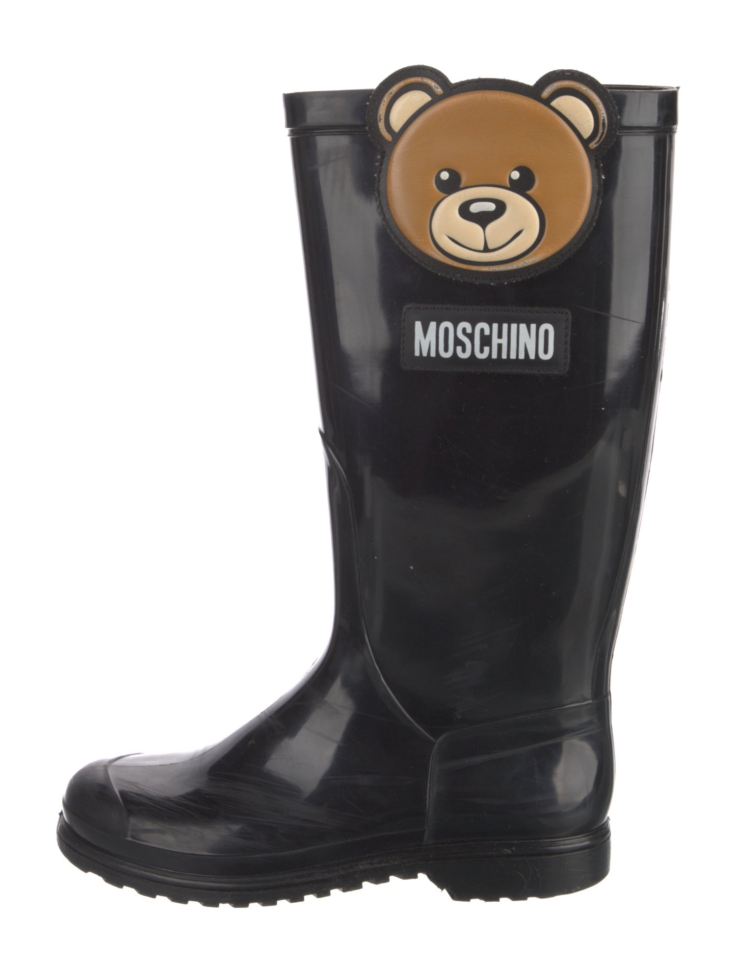 Moschino Rubber Graphic Print Rain Boots